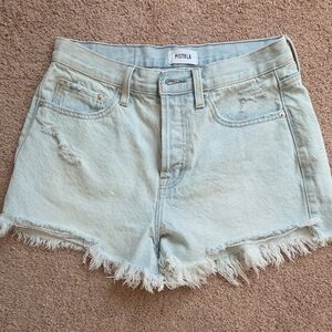 Pistola Pale Blue Distressed Denim Cutoff Shorts